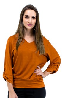 Blusa Manga 7/8 Lisa Terracota
