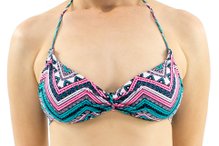 Bustiê Biquíni Bojo Letícia Estampa Étnica Verde e Rosa