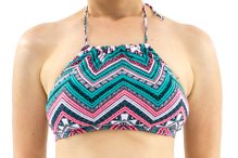 Bustiê Cropped Bojo Estampa Geométrica Verde