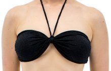 Bustiê Biquíni Bojo Torcido Jacar Trabalhado Liso Preto