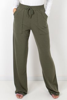 Calça Feminina Moletinho Careca Lisa Verde Escuro