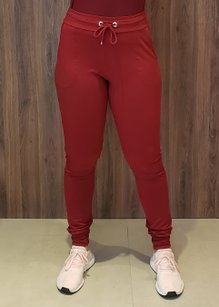 Calça Jogger Moletin Lisa Bordô