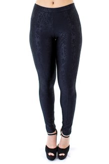 Calça Keli Brilho Estampa Abstrata Preta