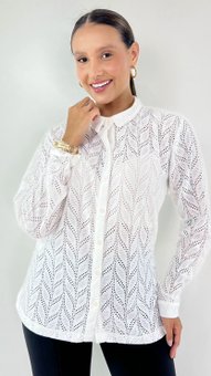 Camisete Laura Renda Lisa Branca