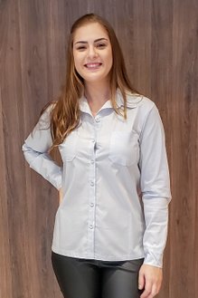 Camisete Manga Longa Laura Lisa Azul Bebê