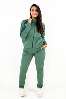Conjunto Feminino Manga Longa Térmico Liso Verde