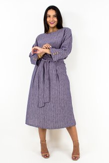 Conjunto Feminino Risca de Giz em Linho