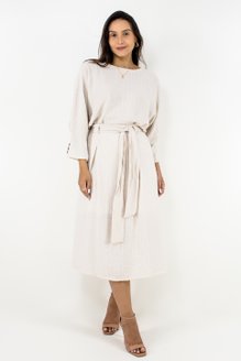 Conjunto Feminino Risca de Giz em Linho