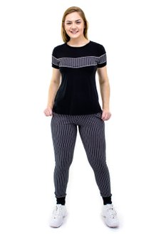 Conjunto Manga Curta Malha Viscolycra Preto