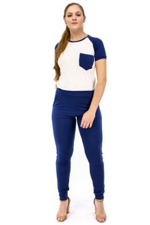 Conjunto Manga Curta Moletin Bia Liso Azul e Nude