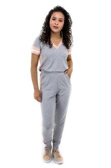 Conjunto Manga Curta Moletin Cinza Mescla