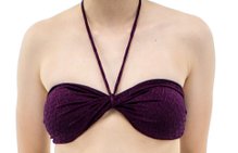 Bustiê Biquíni Bojo Torcido Jacar Trabalhado Liso Vinho