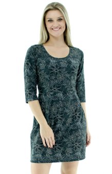 Vestido Denise Manga 3/4 Estampa Floral