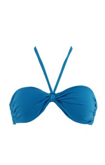 Bustiê Biquíni Bojo Torcido Liso Azul