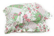 Fronha Malha com Babado Estampada Verde Floral (Par)