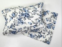 Fronha Malha Matelada Estampa FloraL Azul Claro