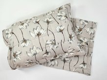 Fronha Malha Matelada Estampa Flores Branca