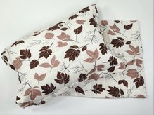 Fronha Malha Matelada Estampa Folhas Marrom