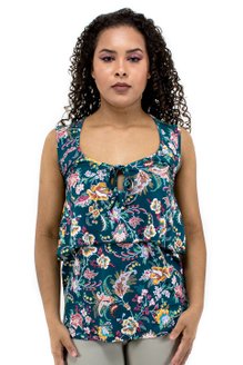 Regata Gota Viscolycra Estampa Ramos Verde