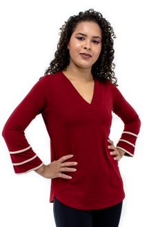 Tuniquete Manga 7/8 Viscolycra Lisa Vermelha