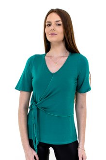 Tuniquete Manga Curta Amarrada Lisa Verde
