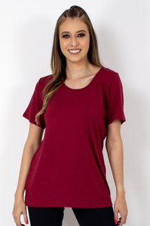 Tuniquete Manga Curta Viscolycra Lisa Bordô