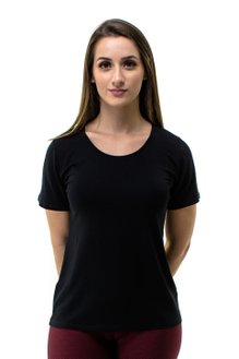 Tuniquete Manga Curta Viscolycra Lisa Preta