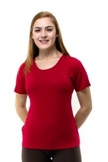 Tuniquete Manga Curta Viscolycra Lisa Vermelha