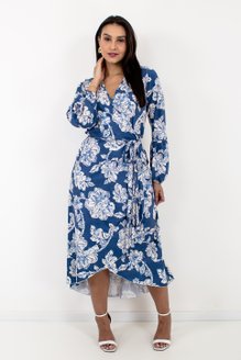 Vestido Feminino Envelope Estampa Floral
