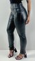 Calça Feminina Couro com Pelúcia Lisa Preta