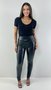 Calça Feminina Couro com Pelúcia Lisa Preta