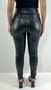 Calça Feminina Couro com Pelúcia Lisa Preta