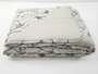 Colcha Malha Casal 210x240cm Estampa Flores Branca