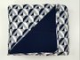 Colcha Malha Casal 210x240cm Estampa Geométrica Azul Marinho e Cinza