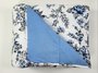 Colcha Malha Casal Queen 240x250 Estampa Floral Azul Claro