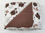 Colcha Malha Casal Queen 240x250 Estampa Folhas Marrom
