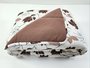Colcha Malha Casal Queen 240x250 Estampa Folhas Marrom