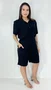 Conjunto Feminino Clássico Bermuda e Camisa Manga Curta Liso Preto