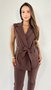 Conjunto Feminino Colete Liso Marrom