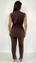 Conjunto Feminino Colete Liso Marrom