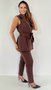 Conjunto Feminino Colete Liso Marrom