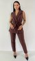 Conjunto Feminino Colete Liso Marrom
