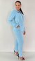 Conjunto Feminino Moletinho Milena Liso Azul Bebê