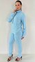 Conjunto Feminino Moletinho Milena Liso Azul Bebê