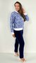 Jaqueta Feminina Bomber Flor Azul