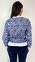 Jaqueta Feminina Bomber Flor Azul
