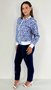 Jaqueta Feminina Bomber Flor Azul