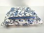 Jogo de Cama Malha Casal Queen 4pçs Estampa Floral Azul Claro